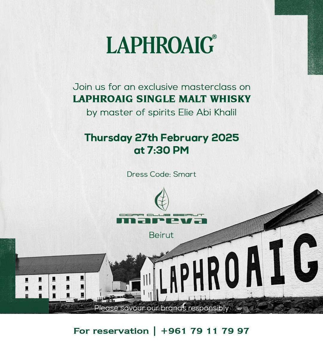 A Night of Peat and Passion: The Laphroaig Masterclass at Club Mareva Beirut - Image 1